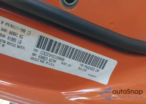 2013 Dodge Dart Sxt z USA, uszkodzony, nr VIN 1C3CDFBA9DD288680